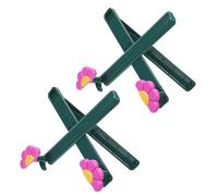 DIYEAH Soporte Plegable para Libros de Cocina de Plástico Flores Moradas y Verdes, Estantería Portátil sin Montaje, Atril Manos Libres para Leer y Recetas, 2 Piezas para Escritorio