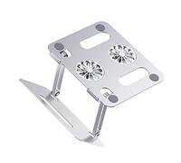 DIYEAH Soporte Refrigerante Ajustable Ventiladores Dobles Portátiles Base Ventilada Tabletas y Laptops Ergonómico y Resistente