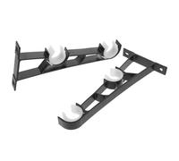 DIYEAH Soportes para Cortina de Doble Varilla en Hierro Negro Base Resistente y Diseño de Doble Riel para Montaje en Pared, Paquete de 2 Unidades para Sala y Dormitorio