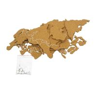 DIYEAH Tablero De Corcho Mapamundi Autoadhesivo Para Colgar Fotos y Notas Tablero De Anuncios Para Espacios Personales y Profesionales De Continentes De Corcho Natural y Resistente