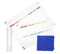 DIYEAH Tablero Magnético Acrílico para Nevera Pizarra de Borrado Seco Transparente con Calendario Semanal y Mensual Planificador Diario Reutilizable con Imanes y Marcador Incluido