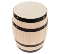 DIYEAH Taburete de Barril Retro de Madera de Roble Beige para Jardín | Mesa Auxiliar Rústica, Estilo Granja y Viñedo, Acabado Natural, para Patio, Balcón y Porche