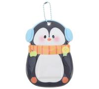 DIYEAH Tarjetero de PVC Diseño de Pingüino Negro, Porta Tarjetas Fotográficas y Soporte para Tarjetas de Juego, Accesorio Infantil y Escolar Dibujos Animados, Tamaño Mini, Duradero