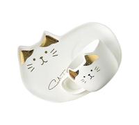 DIYEAH Taza y Platillo de Cerámica Blanca Diseño de Gato Capacidad 200 Ml Juego para Café y Leche Adecuado para Hogar Cafeterías y Obsequio Original