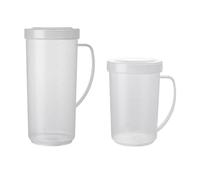 DIYEAH Tazas Medidoras de Color Claro Fáciles de Limpiar con Escala Juego de 2 de Plástico Ideales para Café y Jugos en Cumpleaños y Banquetes Reutilizable