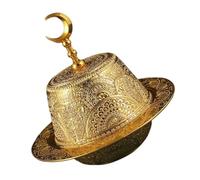 DIYEAH Tazón de Metal para Bocadillos Estilo Árabe Oriental Dorado | Aleación Resistente, Tapa Protectora para Alimentos, Acabado Liso, para Pasteles y Frutos Secos en Mesa