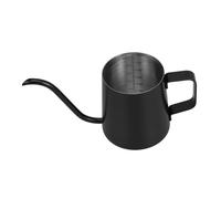 DIYEAH Tetera de Cuello de Cisne Inoxidable con Fino y Mango Ergonómico para Preparar Café y Té Manualmente Duradera y Elegante Color Negro Arroz con Escala
