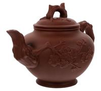 DIYEAH Tetera Kung Fu de Barro Púrpura Artesanal Gran Capacidad Resistente al Calor Color Marrón Oscuro Adecuado para Casa Oficina y Ceremonia de Té