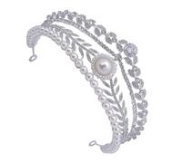 DIYEAH Tiara de Reutilizable en Resistente Imitación para Gemasy de Aleación de Zinc Perlas Boda Mujeres Ceremonias Nupciales