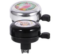 DIYEAH Timbres de Bicicleta Infantiles 2 Piezas, Campanas de Bicicleta Diseño de Búho Negro y Unicornio Plateado, Accesorios Resistentes para Ciclismo y Scooter, Sonido Potente y