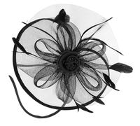 DIYEAH Tocado de Novia de Malla Negro, Tocado de Banquete para Mujer, Accesorio Cabello Clips Desmontables, Cómodo, para Bodas, Fiestas de Té y Cumpleaños