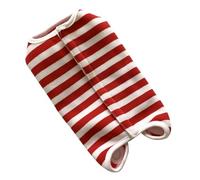 DIYEAH Traje de Recuperación para Mascotas para Perros Protector Postoperatorio de Talla M Tejido de Franela Rayas Burdeos Chaleco Ajustado Que Evita el Lamido y Facilita la