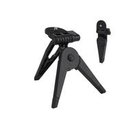 DIYEAH Trípode para Cámara Mini Ajustable De Aluminio y Abs Resistente para Cámaras De Acción, Base Giratoria 180°, Compatible y Series 5/5s, Montaje para Fotografía Deportiva, Negro Compacto