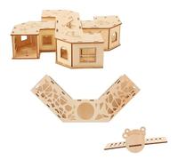 DIYEAH Túnel de Madera para Hámster con Balancín y Túneles, Juguete Natural para Ejercicio y Diversión de Mascotas Pequeñas en Casa Varios Estilos