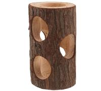 DIYEAH Túnel de Madera para Hámster y Animales Pequeños en Forma de Tronco de Árbol Marrón Que Fomenta la Exploración y Mejora la Agilidad