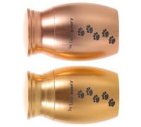 DIYEAH Urna para Cenizas de Perros y Gatos 2 Piezas Urnas Conmemorativas Pequeñas de Metal Dorado y Rosa con Compartimentos para Pelo y Dientes Recuerdo para Mascotas Pequeñas