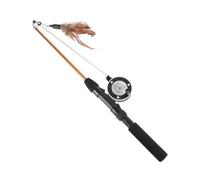 DIYEAH Varita para Gatos con Pluma Interactiva Juguete Ligero de Pesca para Gatitos Estimula Curiosidad Instinto Natural y Divertido para Compartido