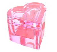 DIYEAH Vaso para Lavar Pinceles de Uñas de Cristal Transparente Forma de Corazón, Soporte para Líquido Acrílico y Suministros de Decoración de Uñas, Taza Rosa para Salón y Uso Doméstico