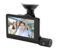 Diyeeni 1080p 3 Canales de 3 Canales, Parte Delantera y Trasera Interior Dashcam con Pantalla Táctil HD IPS HD de 4 Pulgadas, Cámara de Automóvil Triple con Detección de Movimiento,