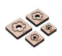 Diyeeni 4 Moldes para Cortar Cuero con Patrón de Flores, Troquel de Perforación de Cuero de Corte Limpio y Preciso para Arcilla de Cartón, Molde de Flores de 30-70 Mm para Manualidades en