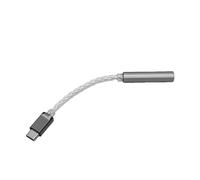Diyeeni Adaptador de Sonido USB C a 3,5 Mm, Amplificador HiFi, 384 KHz/32 | Conector para Auriculares de 3,5 Mm, Carcasa de Aleación de Aluminio, Cable Plateado, Escucha de Música, para