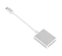 Diyeeni Adaptador USB C a VGA, Cable convertidor de Pantalla de 24Pin USB 3.1 a VGA con Estuche de Aluminio para Macbook Air, Plug & Play para proyector TV(Plata)