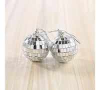 Diyeeni Adornos para árbol de Navidad, Decoraciones Colgantes, Bolas de Discoteca para Bodas, Fiestas, Festivales, Adornos Plateados Irrompibles, Juego de 24 (#9)
