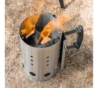 Diyeeni Artor de Chimenea de Carbón, Arranque de Fuego de Parrilla de Acero Inoxidable con Mango, Chimenea de Carbón Inicio de Briquetas para Cocinar Al Aire Libre, Fácil de Usar, Fácil
