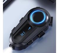 Diyeeni Auriculares para Casco de Motocicleta, Auriculares HiFi Bluetooth 6.0 con Cancelación de Ruido, Batería de 18 Horas, Luz LED Impermeable IPX6, para Montar en Casco de Cara