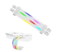 Diyeeni Cable de Extensión ARGB para GPU y Fuente de Alimentación, Tira de Luz de Silicona con 120 LED para Tarjetas Gráficas de 2x8 Pines, con Efecto Meteoro y Brillo (Controlador SK3 Negro)
