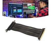 Diyeeni Cable Elevador PCIe 4.0, PCIe 4.0 X16 Cable de Extensión de Tarjeta Extensora Flexible de Alta Velocidad, Soporte de Montaje Vertical GPU Tarjeta de Cable Gráfico Doble Reverso,