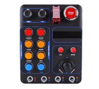 Diyeeni Caja de Control Central Simulator Race, 19 Botones 30 Opciones Programables Puerto USB con Retroiluminación RGB, con Interruptor de Palanca para Arranque y Parada del Motor,