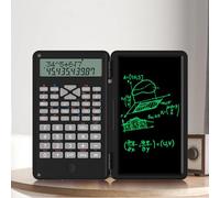 Diyeeni Calculadora Científica con Tableta de Escritura LCD, Bloc de Notas, Calculadora Matemática de Más de 200 Funciones, Pantalla Grande de Doble Línea de 10+2 Dígitos, Portátil para (Black)