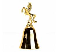 Diyeeni Campana de Mano con Forma de Caballo 3D de Estilo Europeo - Campana de Cena de Aleación de Zinc Galvanizada en Oro para Sala de Estar, Estudio, Decoración de Comedor, Sonido Nítido y