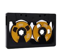 Diyeeni Cinta de Casete de Sonido en Blanco de Carrete a Carrete, Polarización Normal Tipo I Grabación de 50 Minutos en Oro Negro, con Caja de Almacenamiento, para Grabación de Música