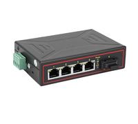 Diyeeni Conmutador Ethernet Industrial, 1 Puerto óptico SFP Gigabit 4 Puertos RJ45 de 10 100 Mbps con Soporte IEEE 802.3 para Conversión de Medios de Fibra