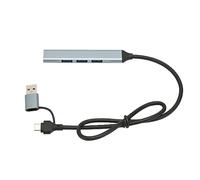 Diyeeni Hub USB C de 4 Puertos con Alta Velocidad de 5 Gbps, Estación de Acoplamiento Tipo C de Aleación de Aluminio para Win XP/7/8/10, Computadora Portátil OS X, Teclado, Mouse,