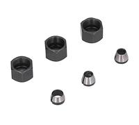 Diyeeni Juego de Adaptadores de Pinza Enrutadora de 6 Uds, Kit Convertidor de Portabrocas de Acero Al Carbono de 6mm, 6,35mm y 8mm con Tuercas para Recortadora y Máquina de Grabado