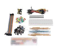 Diyeeni Kit de Componentes Electrónicos Starter Fun Surtido con Placa de Pruebas de 830 Puntos de Conexión para R3, Kit de Componentes de Más de 400 Piezas con Módulo de Alimentación, Cable USB,