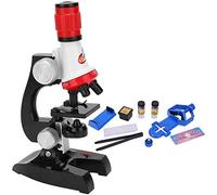 Diyeeni Kit de Microscopio Científico para Niños, Microscopio Biológico LED de Gran Aumento para Niños, Juguete Educativo, Plástico Rojo 8,3x4,3x3 Pulgadas ((Rojo))
