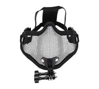 Diyeeni Montaje Facial Apto para Cámara de Acción, Soporte de Barbilla Transpirable Ajustable para Vista en Primera, Soporte de Cámara de Interfaz Universal con Malla Metálica