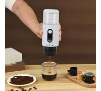 Diyeeni Pequeña Máquina para Cafeteras, Fabricante de café Exprés Eléctrico Portátil, café y Cápsula Molida, Autocalación, 20 Bar de 12v Mini Cafetera de Viaje con Batería de 2500 MAh (WHITE)