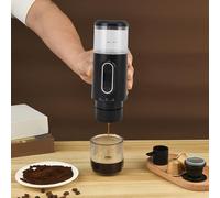 Diyeeni Pequeña Máquina para Cafeteras, Fabricante de café Exprés Eléctrico Portátil, café y Cápsula Molida, Autocalación, 20 Bar de 12v Mini Cafetera de Viaje con Batería de 2500 MAh (BLACK)