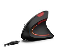 Diyeeni Ratón Ergonómico Inalámbrico, Mouse Vertical Recargable Silencioso, Bluetooth5.1+2.4g Conexión, 800/1200/1600/2400DPI, Ratón de Computadora de Iluminación de 7 Colores para la (Black)