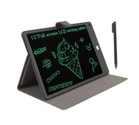 Diyeeni Tableta de Escritura LCD de 12 Pulgadas, Panel de Dibujo Electrónico con Estuche de PU, Bolígrafo, Cuidado de los Ojos, sin Luz Azul, sin Radiación, para Redactar, Tomar Notas y