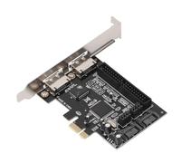 Diyeeni Tarjeta Controladora PCI Express Adaptador ESATA de 2 Puertos con Puertos Externos Internos, Compatible con Ultra ATA 133, Velocidad de Transferencia de 3 GBS, Plug Play para