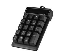 Diyeeni Teclado Digital con Cable 19 Teclas Incluyendo tecla 000, USB mecánico Teclado numérico Teclado Adicional, Numpad Externo para Ordenador PC Notbook - Negro