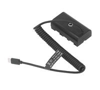 Diyeeni USB C a NP F970 F750 F570 F550 Batería Ficticia, Kit de Acoplador de CC con Cable de Alimentación de Resorte, Protección contra Sobrecorriente y Cortocircuito, Entrada 9V 2A,