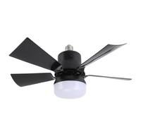 Diyeeni Ventilador de Techo con Enchufe, Ventilador de Techo Pequeño con Luz y Control Remoto, 3 Temperaturas de Color, Tornillo de Base E26 en Ventilador de Bombilla Regulable con 3