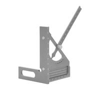 Diyeeni Woodworking Semi Circular Pointer Ángulo Cuadrado, Escalas Transparentes Fáciles de Leer Regla de ángulo Multifuncional de Carpintería Ajustable para Marcas Rápidas (Gris plateado)